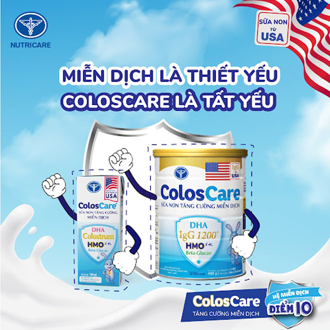 Sữa Coloscare tăng cường hệ miễn dịch cho trẻ