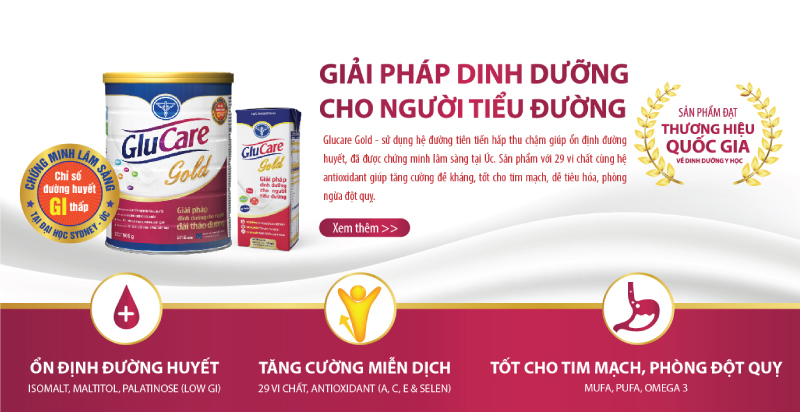 Sữa Glucare Gold chuyên biệt cho người tiểu đường