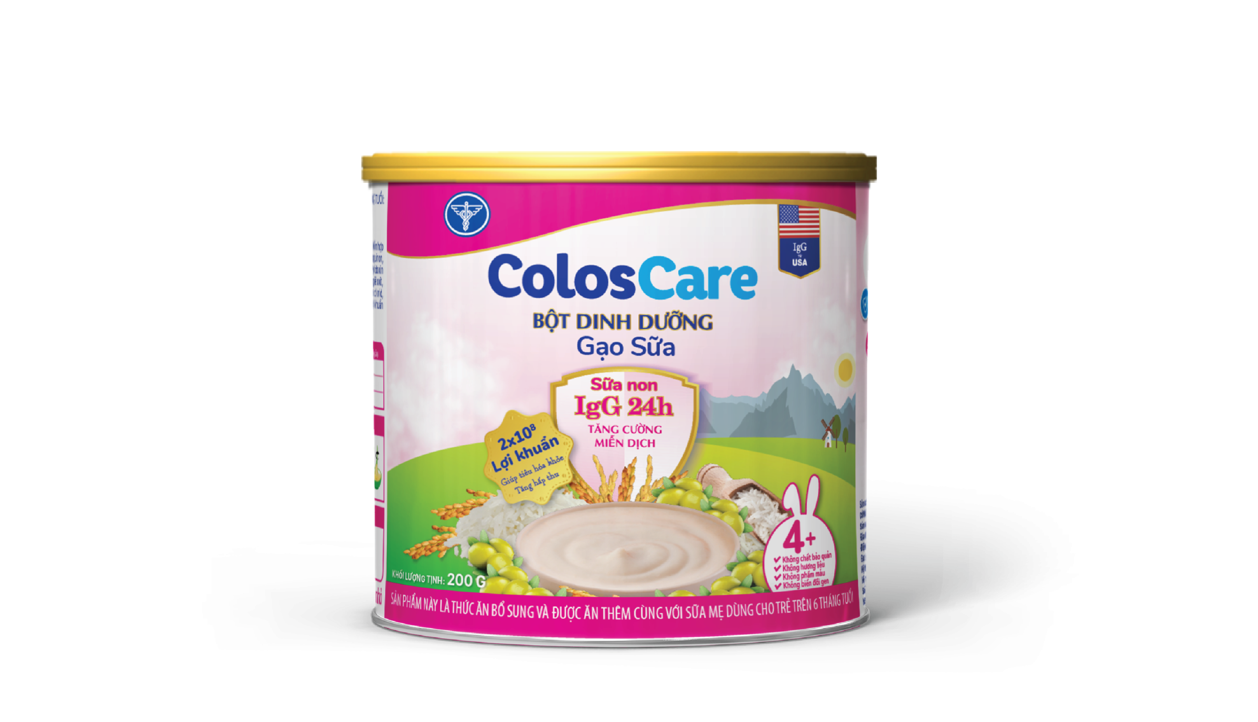Sản phẩm dinh dưỡng chế biến từ ngũ cốc dành cho trẻ từ 6 tháng tuổi: Bột dinh dưỡng ColosCare Gạo sữa