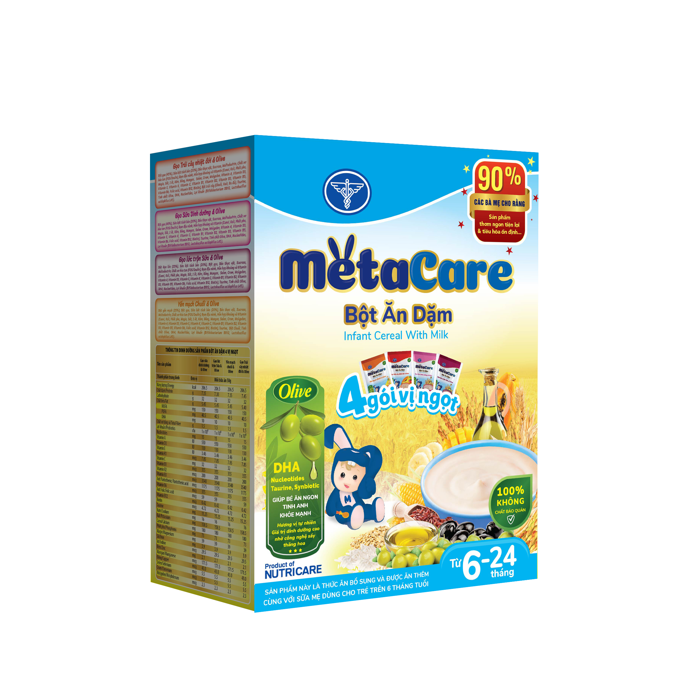 Bột ăn dặm hỗn hợp 4 vị ngọt