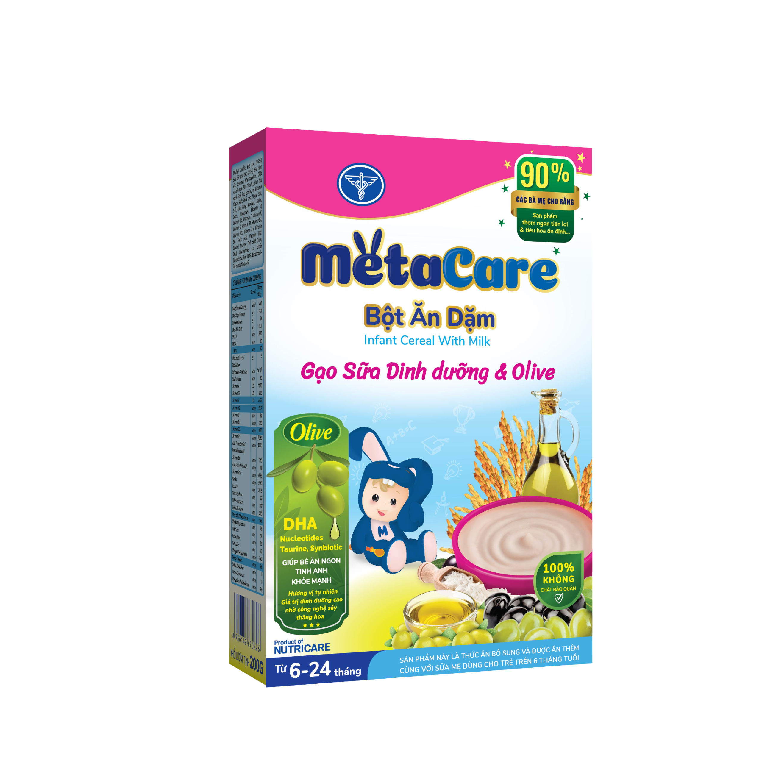 Thực phẩm bổ sung Bột ăn dặm Metacare gạo sữa dinh dưỡng & Olive