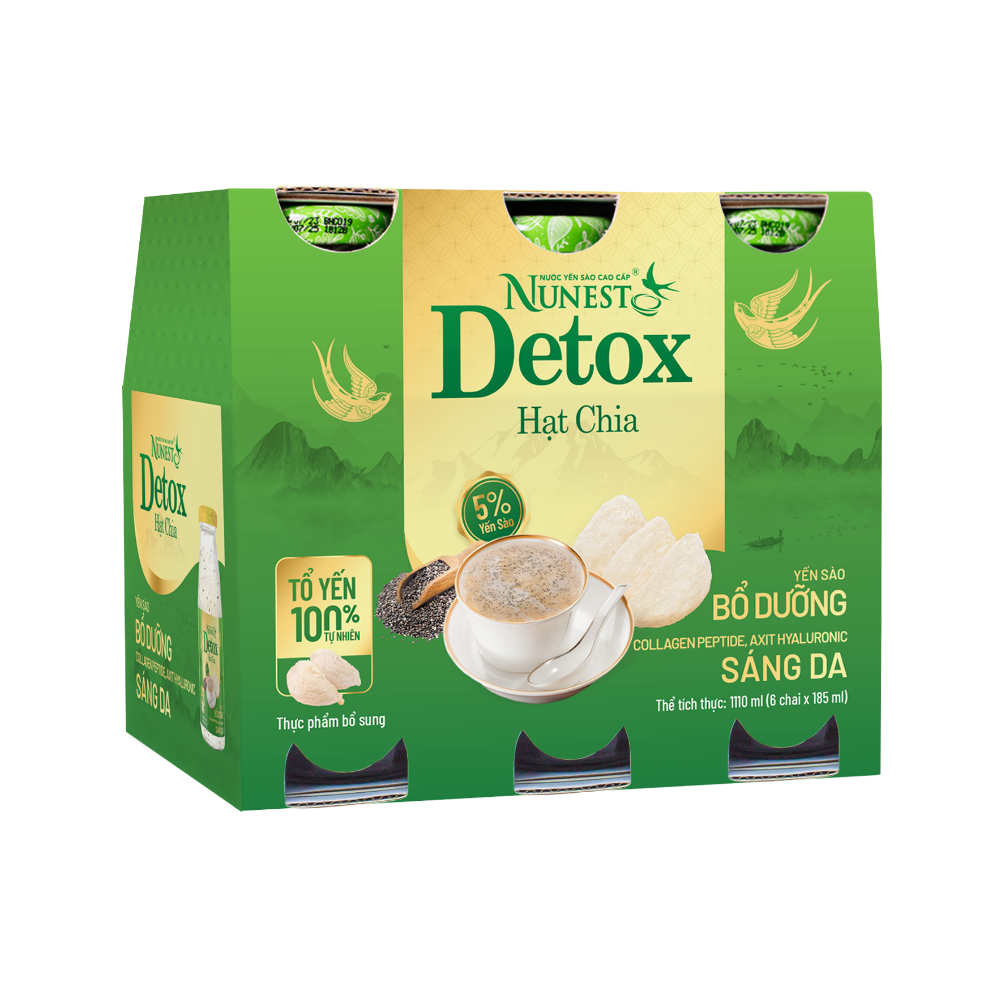 Nước yến sào cao cấp Nunest Detox Hạt chia