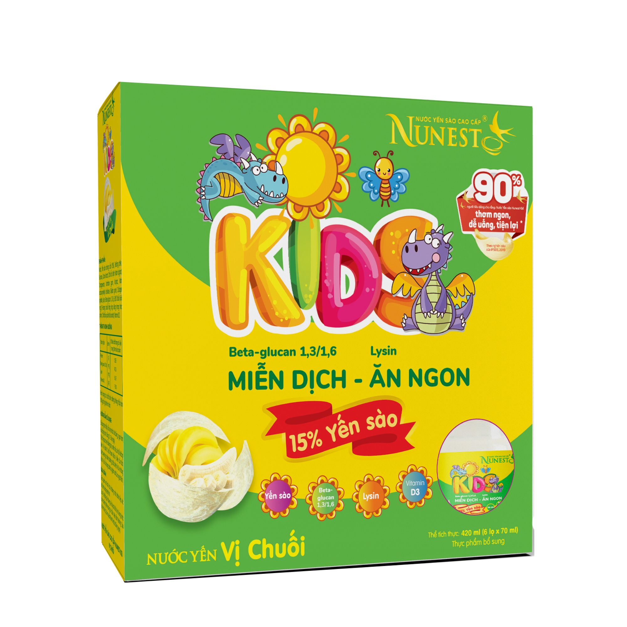 Nước yến sào cao cấp Nunest Kid vị chuối