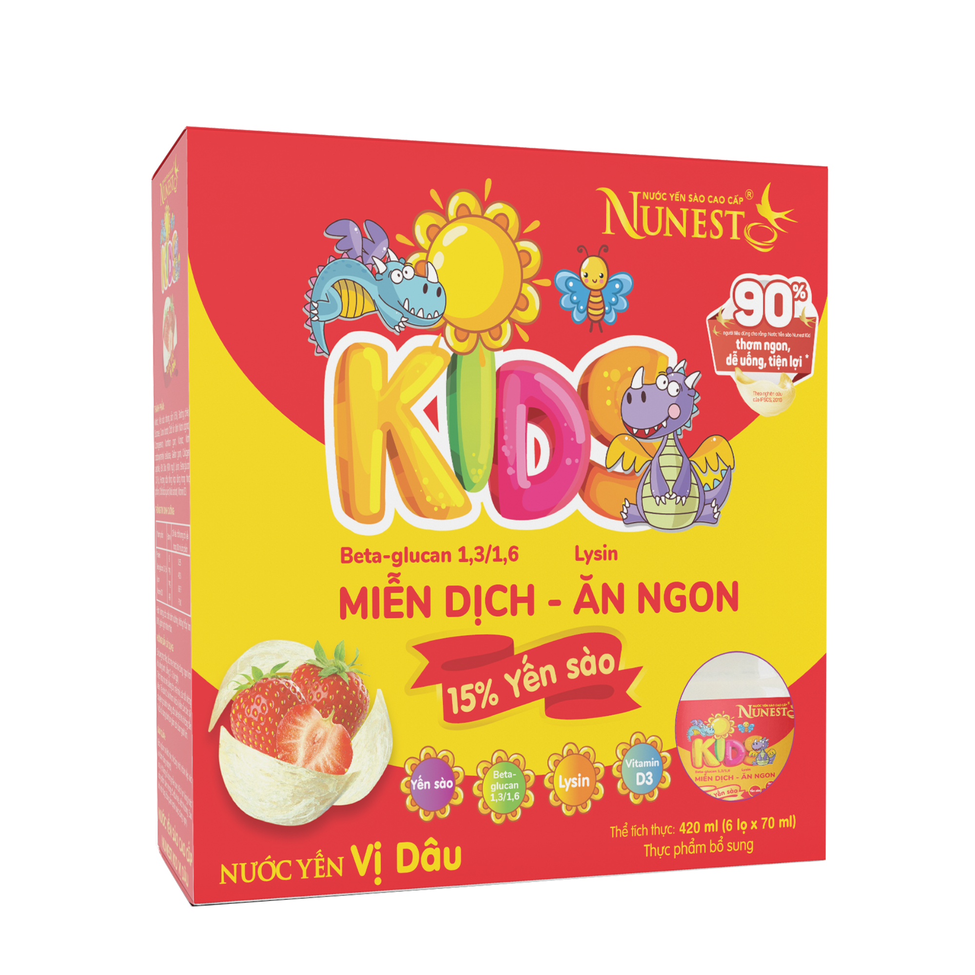 Nước yến sào cao cấp Nunest Kid vị dâu
