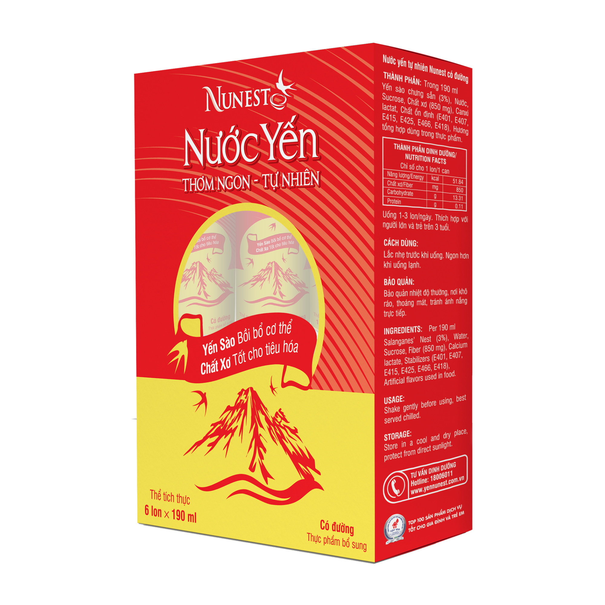 Nước yến tự nhiên Nunest có đường