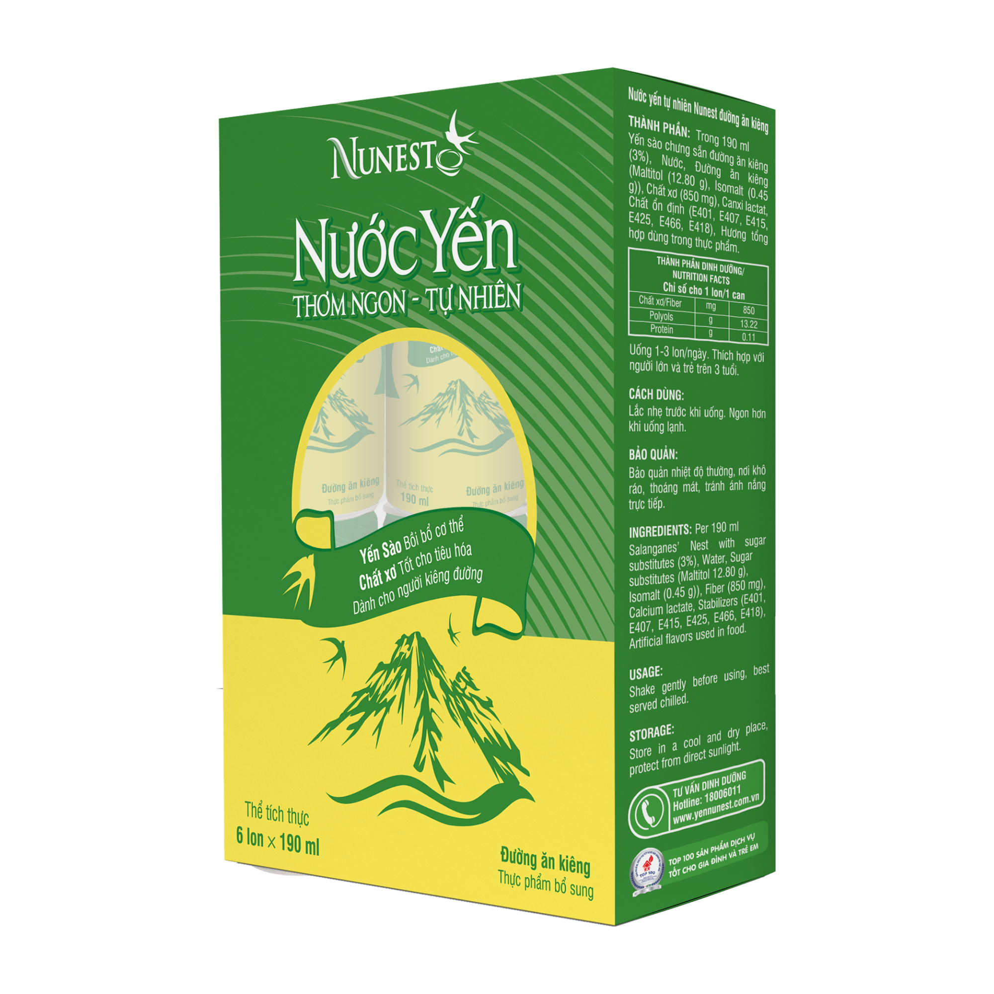 Nước yến tự nhiên Nunest đường ăn kiêng