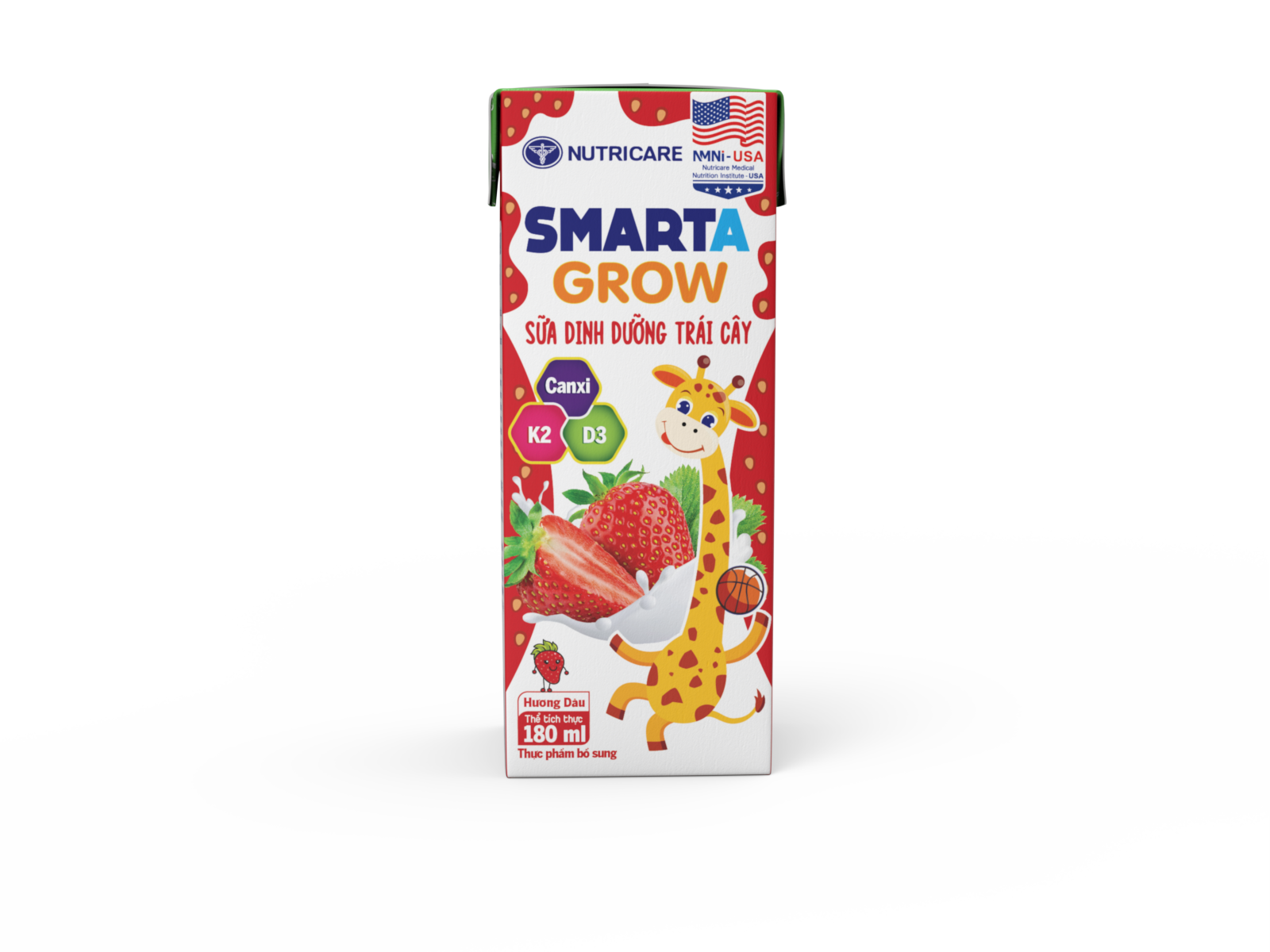 Sữa dinh dưỡng trái cây Nutricare Smarta Grow hương Dâu