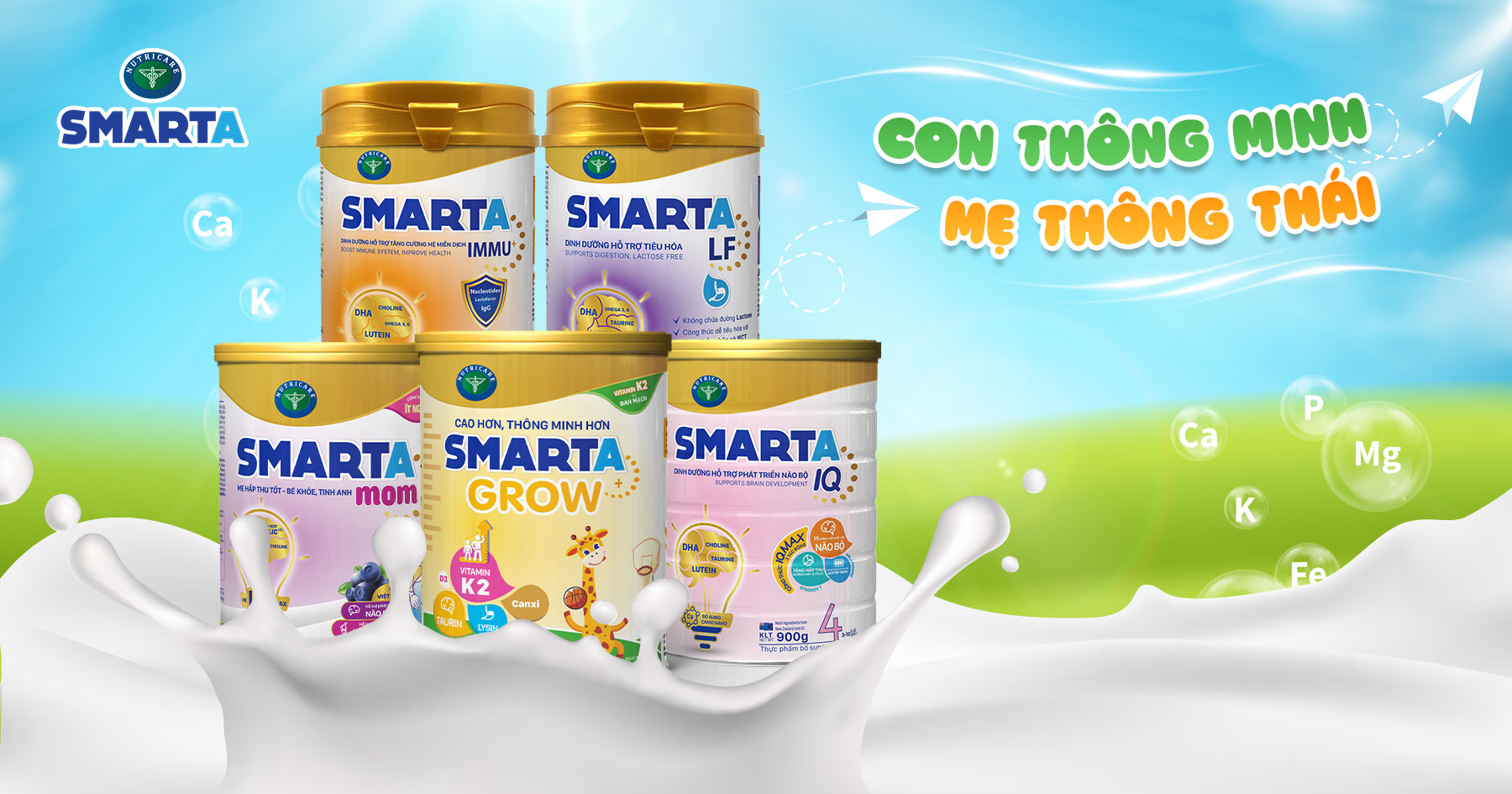 Gia đình sữa Smarta tăng cường dinh dưỡng toàn diện cho mẹ và bé