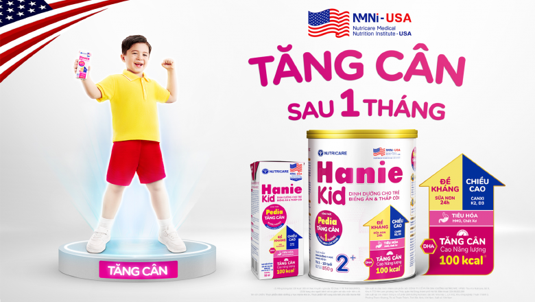 Hanie Kid mới - Dinh dưỡng Y học giúp trẻ tăng cân sau 1 tháng - 1
