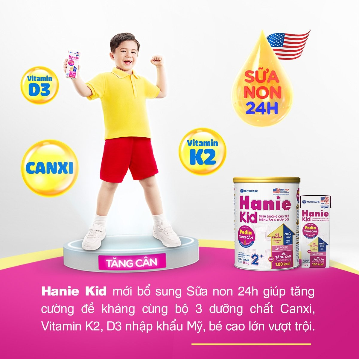 Hanie Kid mới - Dinh dưỡng Y học giúp trẻ tăng cân sau 1 tháng - 4