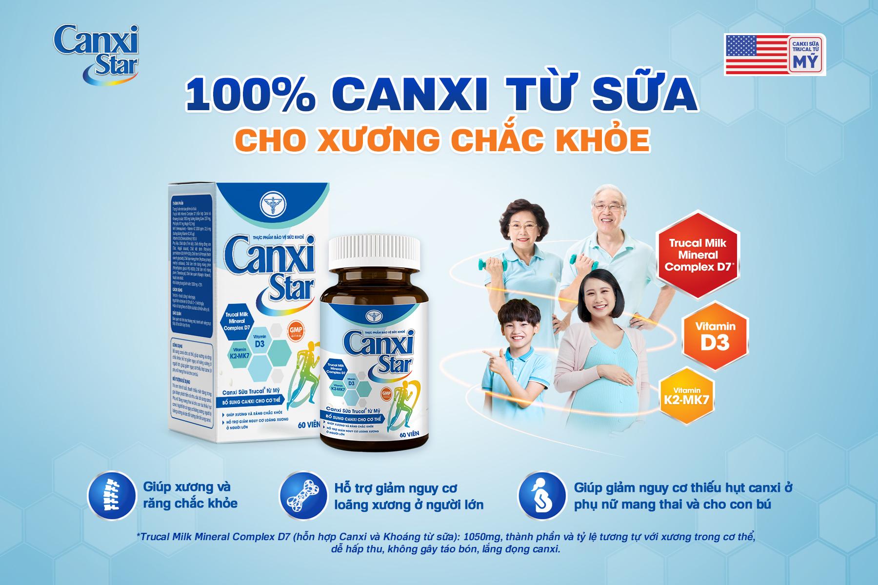 CanxiStar - lựa chọn tối ưu để bổ sung Canxi cho cả gia đình