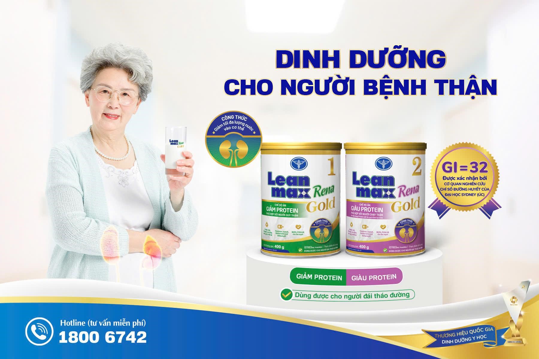 Leanmax Rena Gold 1 và 2 – Giải pháp dinh dưỡng cho người bệnh thận