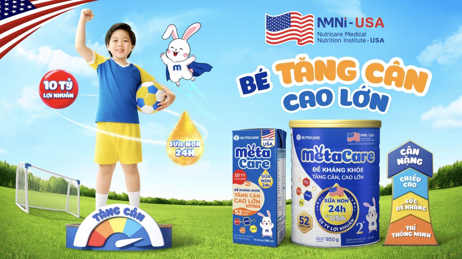 Metacare – Thương hiệu quốc gia Dinh dưỡng Y học giúp trẻ đề kháng khỏe, tăng cân, cao lớn