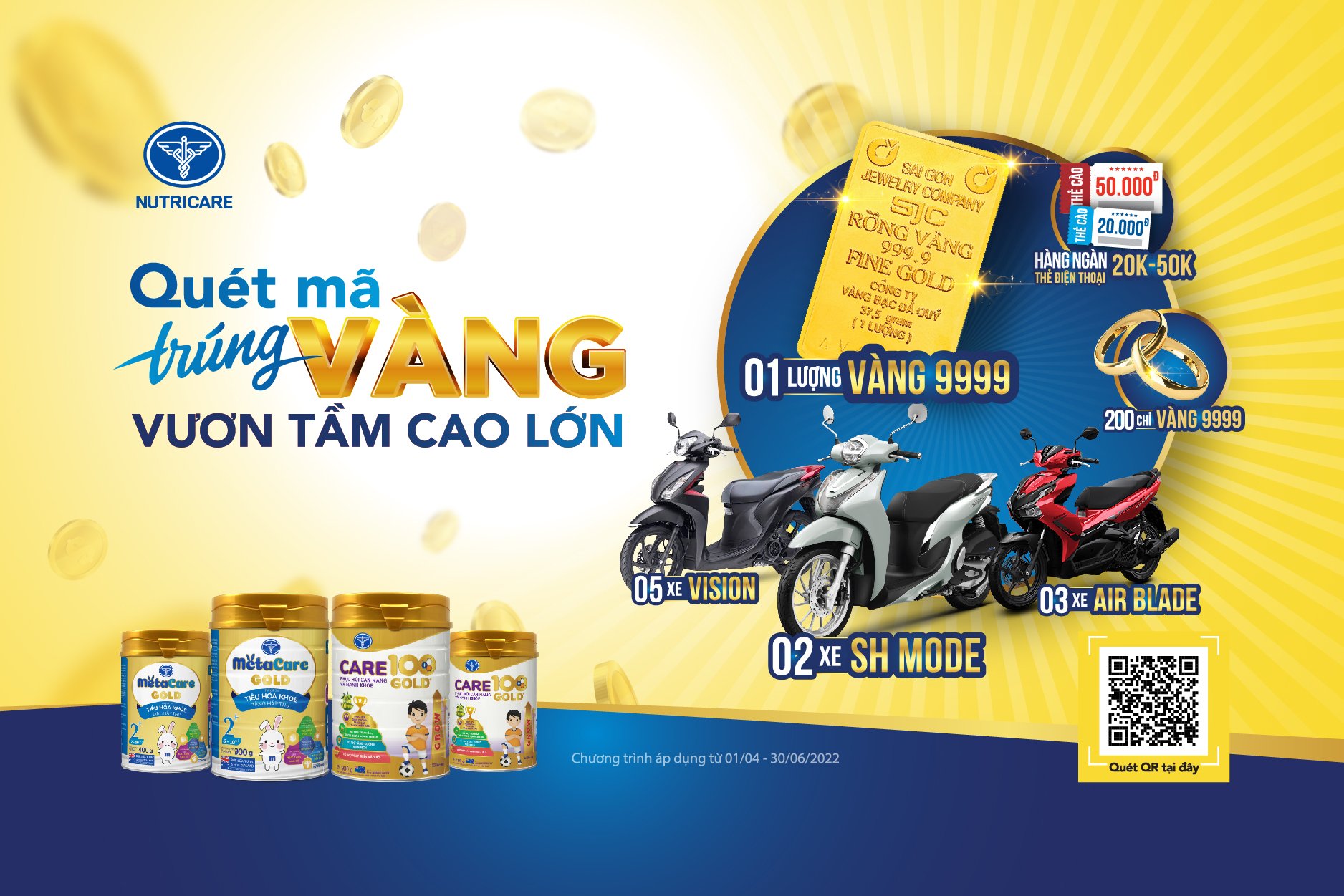 “Quét mã trúng vàng - Vươn tầm cao lớn” cùng nhãn hàng Metacare và Care 100 - Ảnh 1.