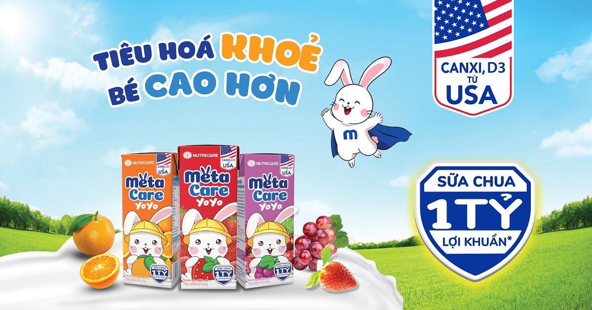 Metacare Drinking Yogurt with 1 billion new probiotics help improve intestinal health for children