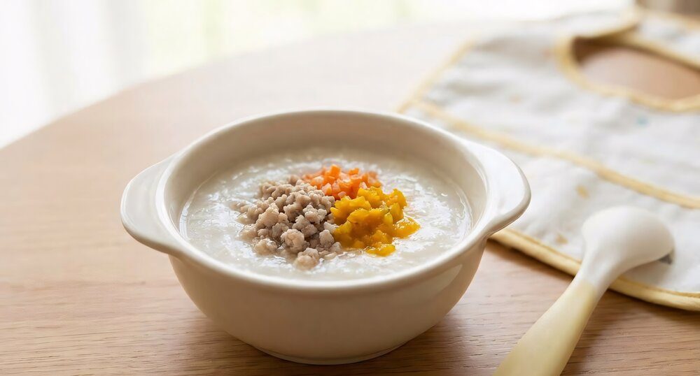 cháo tăng cân cho bé 8 tháng tuổi