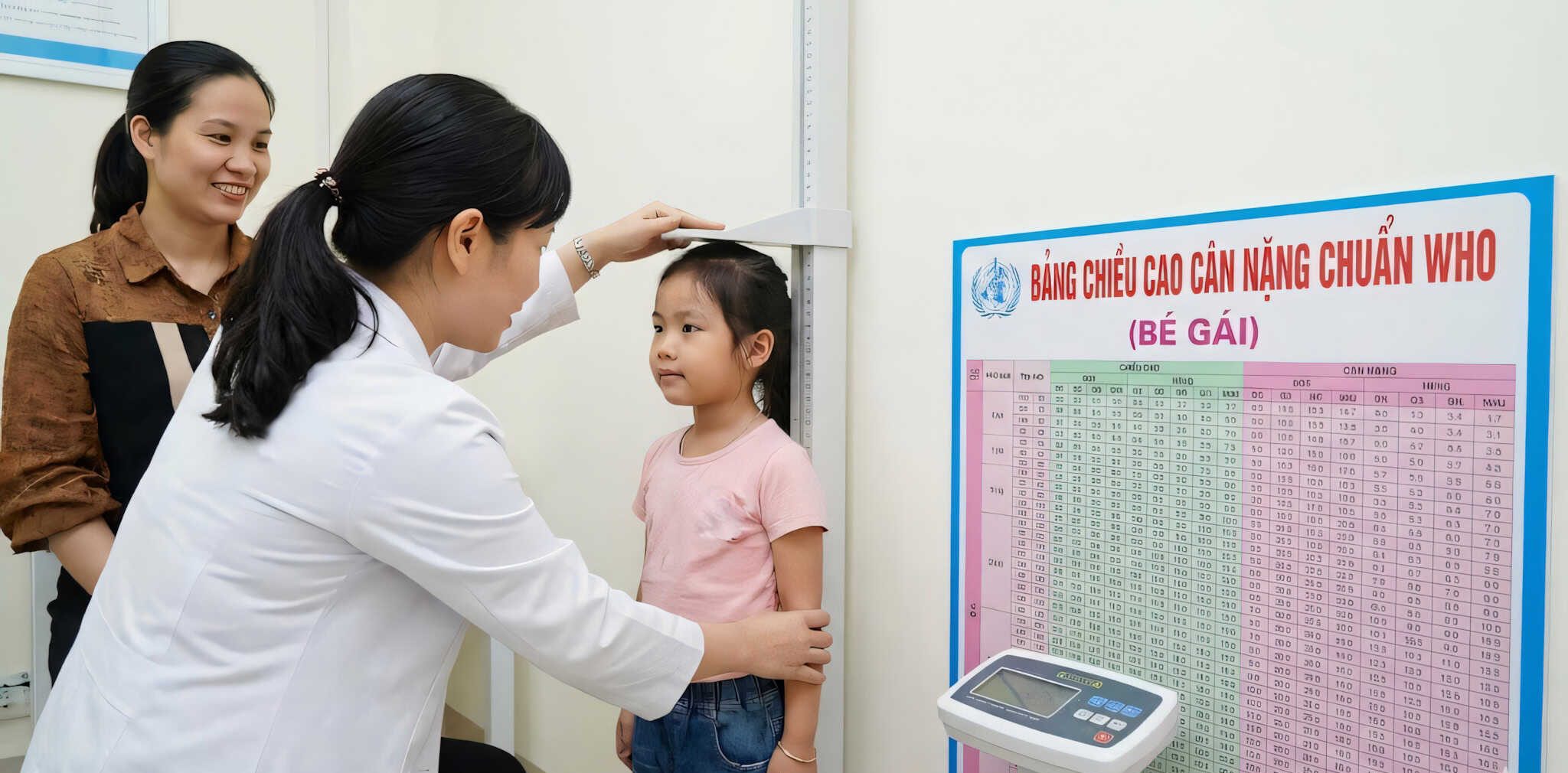 chiều cao cân nặng bé gái 5 tuổi