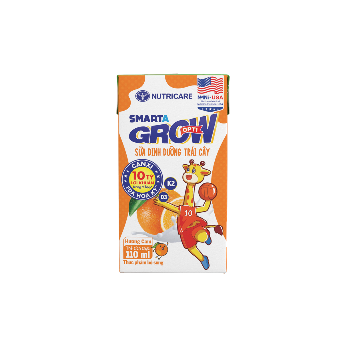 Thực phẩm bổ sung Sữa dinh dưỡng trái cây Nutricare Smarta Grow Opti hương Cam