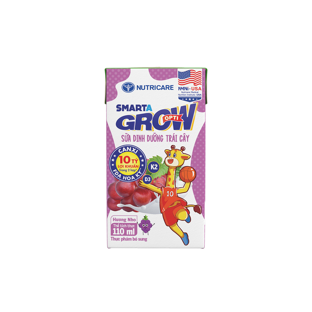 Thực phẩm bổ sung Sữa dinh dưỡng trái cây Nutricare Smarta Grow Opti hương Nho