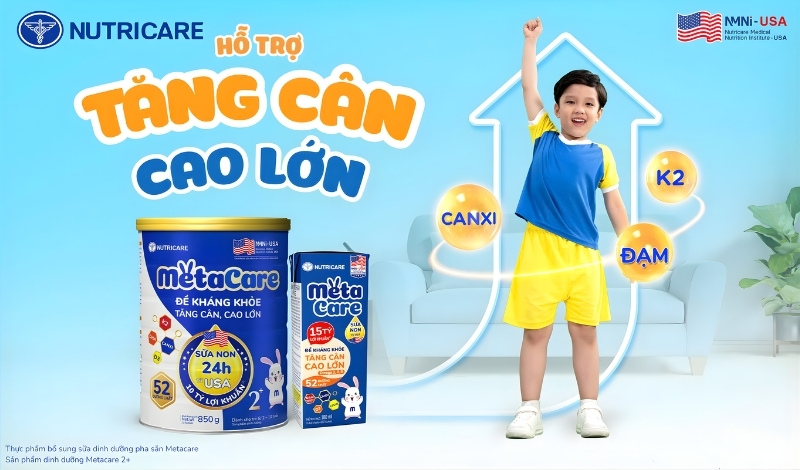 sữa tăng cân và phát triển chiều cao