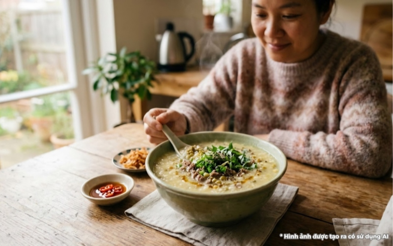 nấu cháo thịt bò cho người ốm