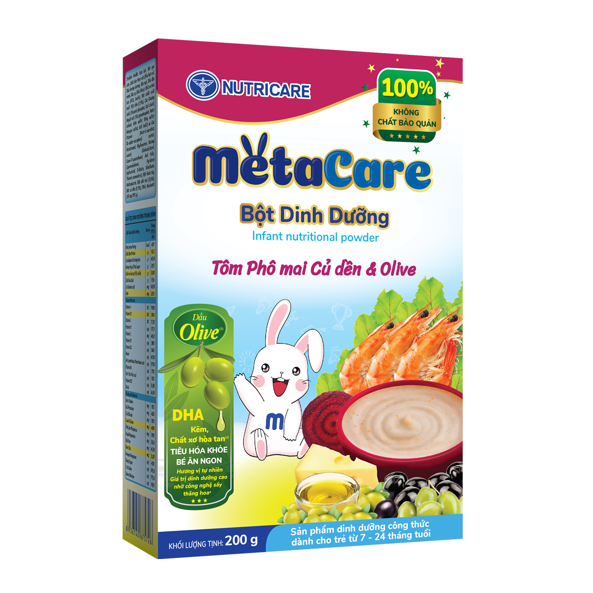 Sản phẩm dinh dưỡng công thức Bột dinh dưỡng Metacare Tôm Phô mai Củ dền & Olive