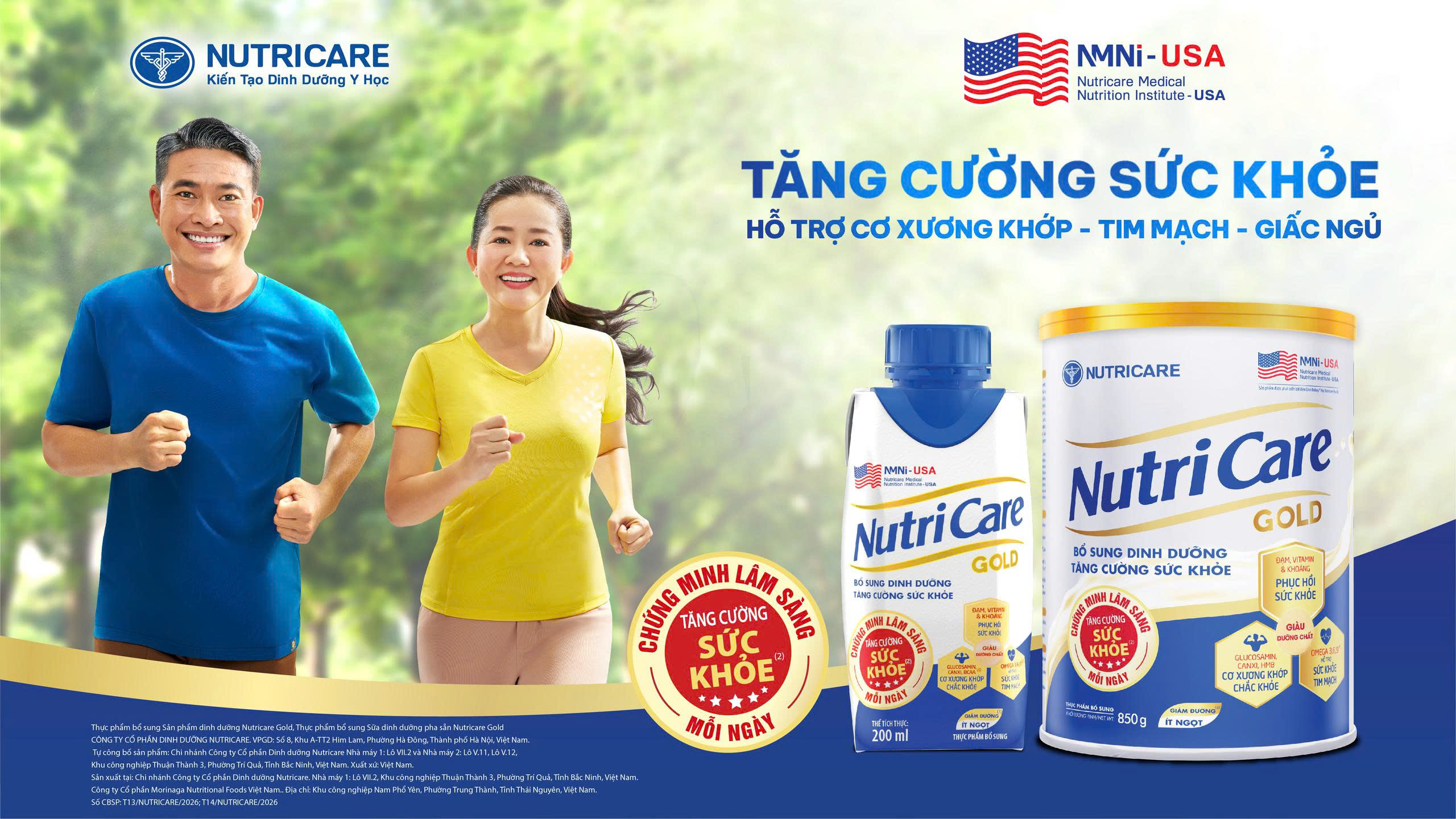 Nutricare Gold - Tăng cường sức khỏe, hỗ trợ cơ xương khớp, tim mạch, giấc ngủ