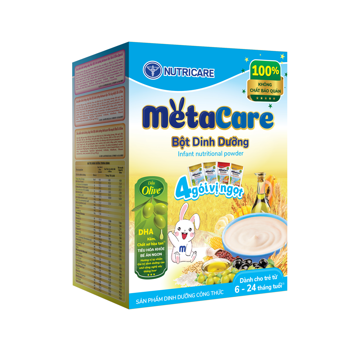 Bột dinh dưỡng Metacare mix 4 vị ngọt